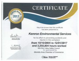 , Mid-Ohio Valley Safety Council &#8211; Achievement Certificate