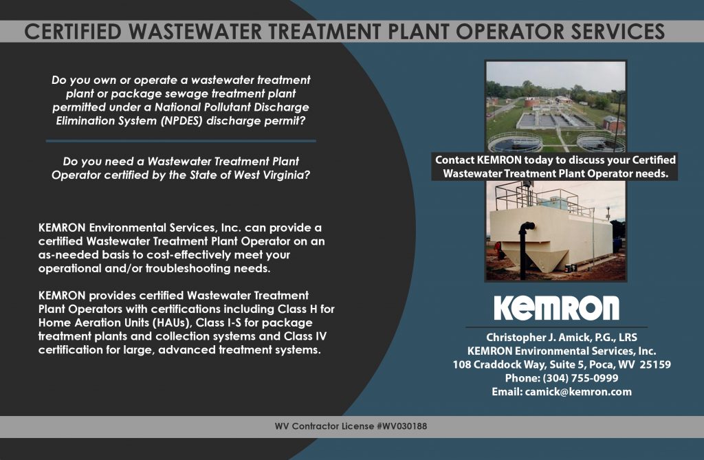 , Wastewater Treatment Plant Operator Services